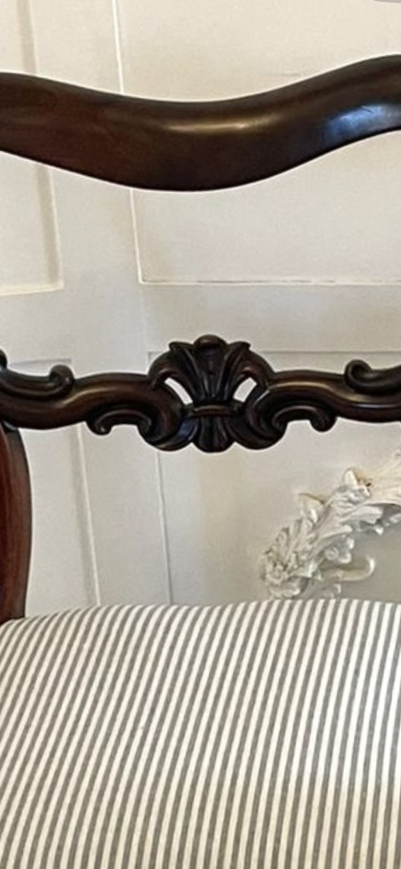 Set of 4 Antique Victorian Quality Mahogany Dining Chairs - Image 6